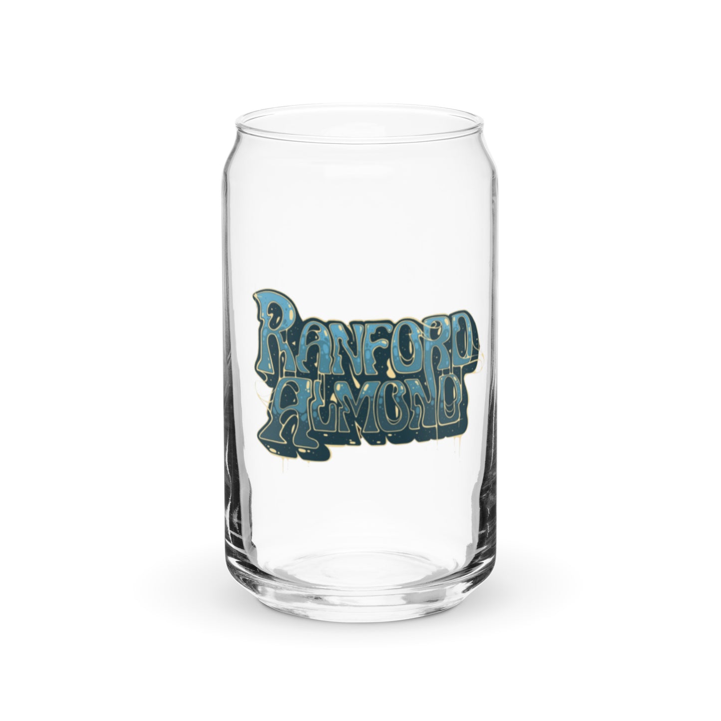 "Drippy Blue" Can-Shaped Glass