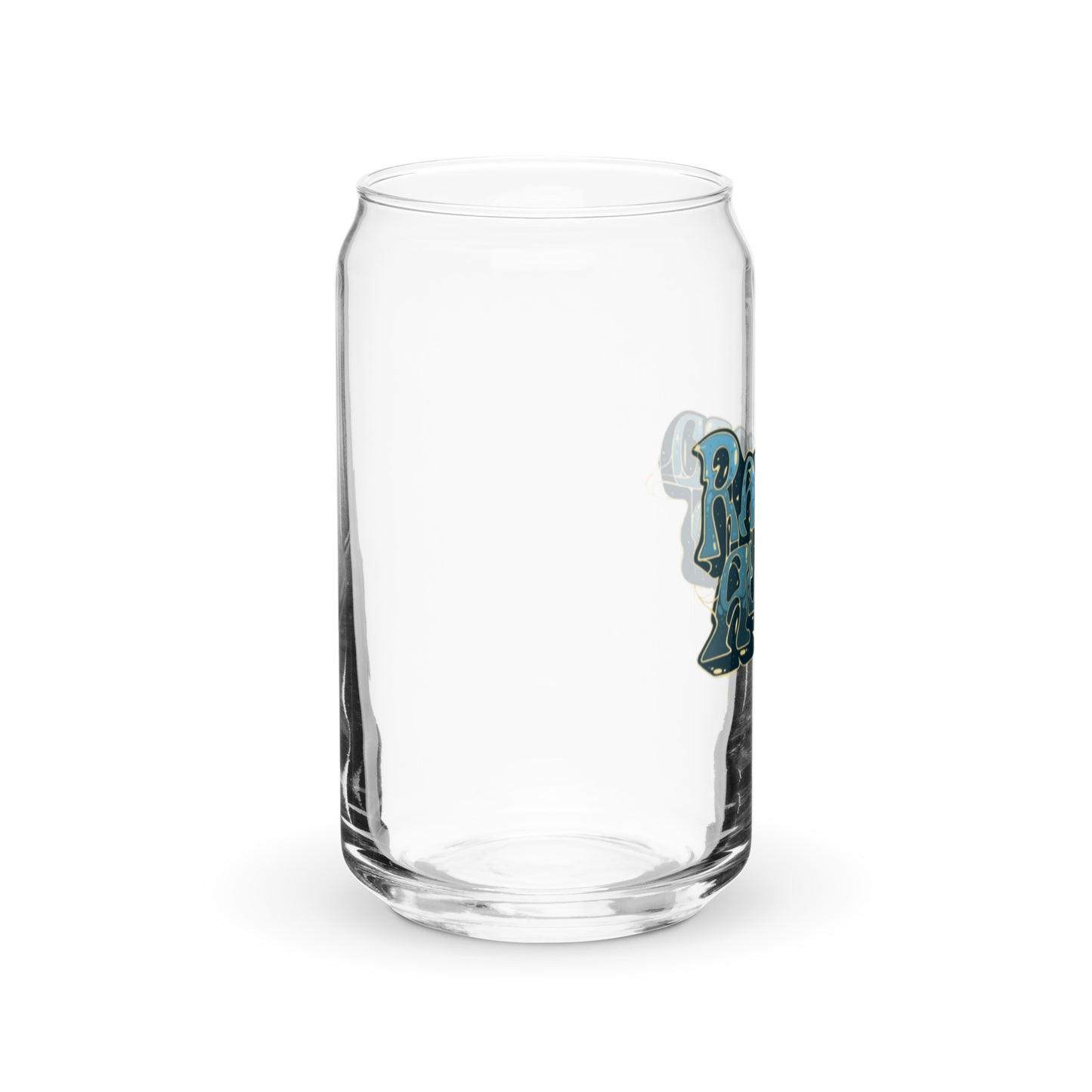 "Drippy Blue" Can-Shaped Glass